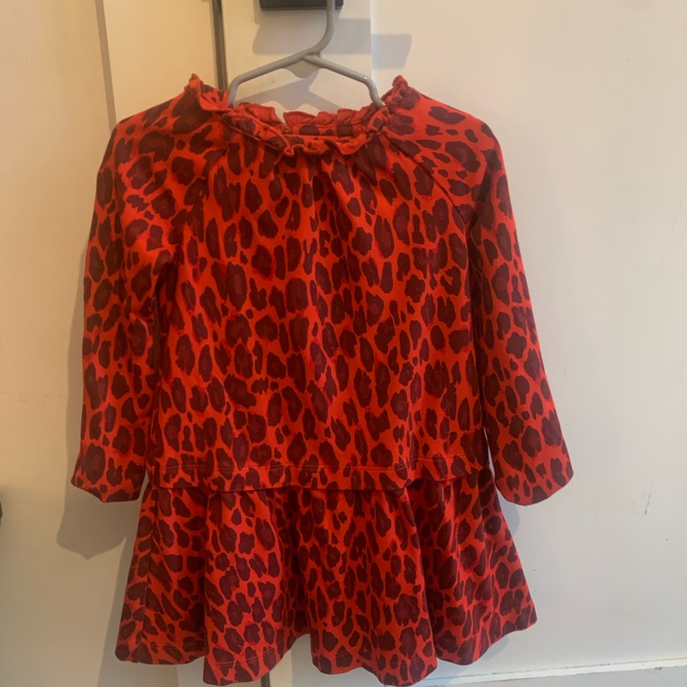 Kate Spade Red and Black Leopard Print Toddler Dress